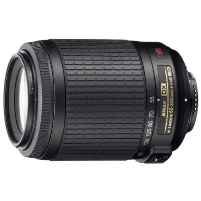 Image de Nikon JAA798DA Objectif noir 55 200 mm F/4 5.6 AF S VR DX Emballage en vrac (boîte blanche, neuf) (renouvelé)