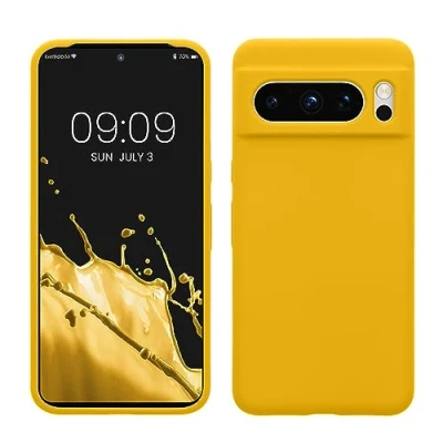 Image de kwmobile Housse Compatible avec Google Pixel 8 Pro Coque de téléphone Protection Souple en TPU Silicone Jaune radieux