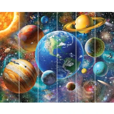 Image de Walltastic Ltd Papier peint Motif système solaire FSC Multicolore 2,4 m de haut x 3 large 46771