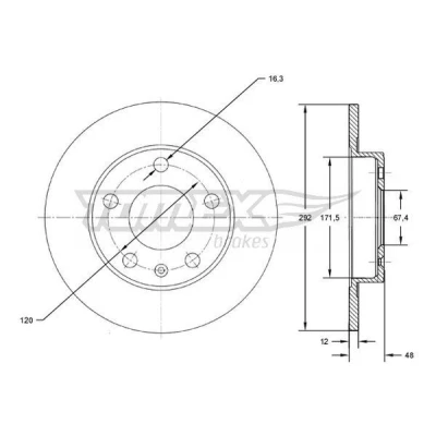 Image de Disque de frein TOMEX Brakes TX 72 70