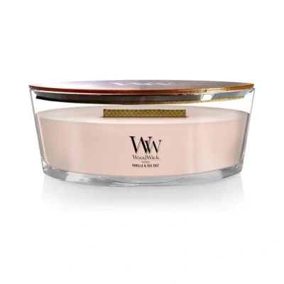 Image de WoodWick Ellipse bougie parfumée avec mèche Hearthwick, Vanille &amp; Sel marin