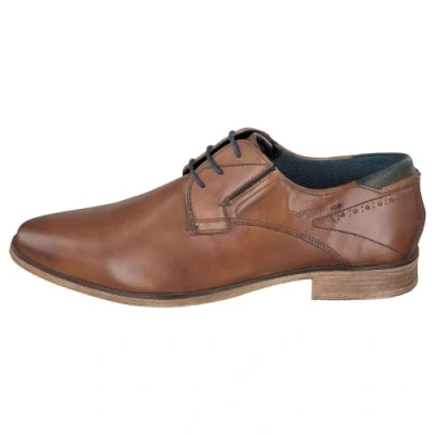 Image de bugatti Homme Chaussure basse business en cuir, derby durable au look usé, Cognac, 45 EU