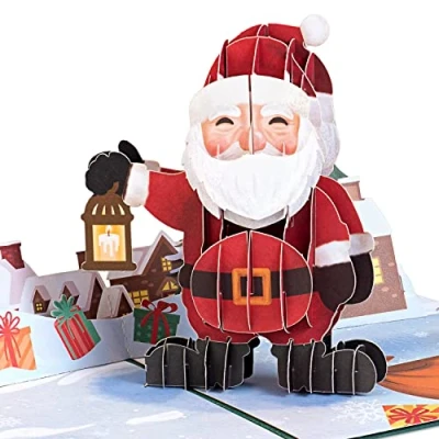 Image de papercrush® Carte pop up Père Noël de 3D amusante pour enfants, femmes et hommes joyeux faite à la main Billet avec enveloppe