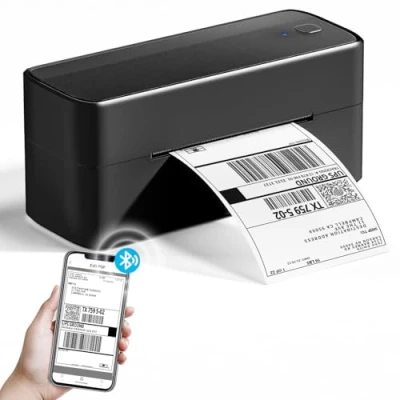 Image de Phomemo Imprimante d&#039;étiquettes Bluetooth, PM241BT Thermique Ttiquette 4X6, d&#039;expédition Bluetooth Label Printer pour Code à Barres, Amazon, DHL, FedEx, UPS