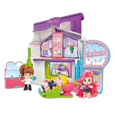 Image de Pinypon Professions 3 en 1 Jouet Transformable, scénarios 1, école, Coiffeur ou Cuisine, Comprend Figurines, Contient des Accessoires de Jeu, garçons et Filles à partir 4 Ans
