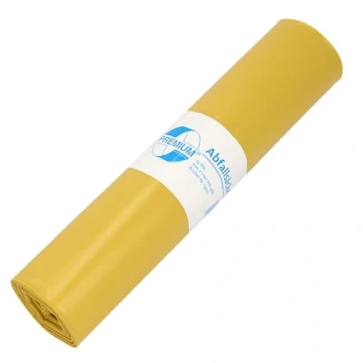 Image de deiss Premium 13023 déchets Sacs, 700 mm x 1100 mm, Type 60, 25 par rouleau, jaune