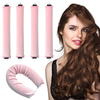 Image de EUZUXU 4 Pièces Bigoudis Cheveux, Boucle Sans Chaleur, pour la nuit, Boudin Cheveux Dormir, Boucles Tous les Types de