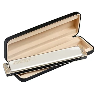 Image de East Top 24 trous Tremolo Harmonica Key of B, professionnel pour adultes, musiciens de groupe et étudiants T2406