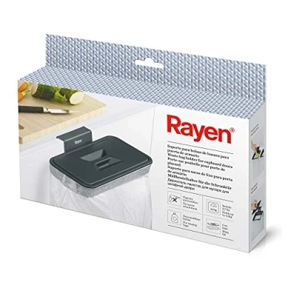 Image de Rayen Support pour Sacs Poubelle Porte d&#039;armoire avec Couvercle Maximum 2 cm Gris 24,5 x 13,5 5,5