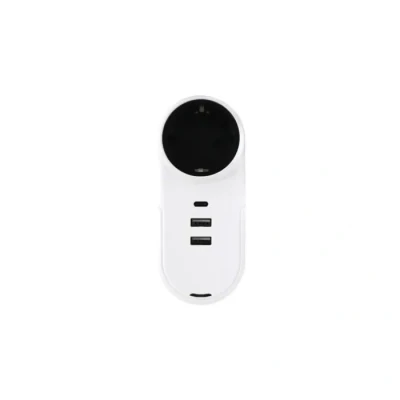 Image de WE Chargeur secteur 2 ports USB A (12W) + 1 port C (20W) Prise de courant 16A Tête rotative Blanc Neuf