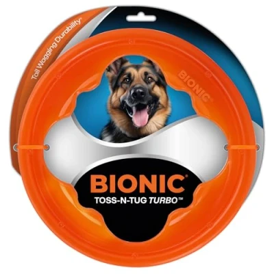 Image de BIONIC Toss N Tug Turbo Jouet pour Chien 3 en 1 Haute visibilité Chien, Design léger mâcheurs légers