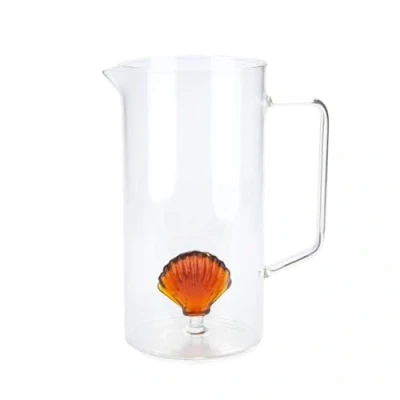 Image de Balvi Carafe Atlantis Shell Couleur Ambre Fabriqué à la Main en Borosilicate Verre 1,3L