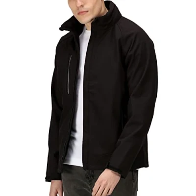 Image de Regatta Veste Softshell Homme Membranée Imperméable et Respirante avec Capuche Pliable apex Soft Shell Black FR: M (Taille Fabricant: M)