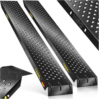 Image de MASKO® 2X Rampe d&#039;accès 400 kg de Chargement Rail Acier galvanisé Antidérapant 200 kg* pièce la Paire pour Moto Tout Terrain Quad Voiture