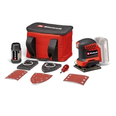 Image de Einhell ponceuse à main sans fil TE OS 18/113 3X Li Solo Power X Change (18 V, vibrante, 3 plateaux interchangeables, circuit d’oscillation de 1,8 mm, avec accessoires, batterie)