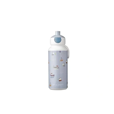 Image de Mepal Gourde Pop up Campus Little Dutch Étanche pour L&#039;école Réutilisable Enfant Sans BPA et Lavable au Lave Vaisselle 400 ml Sailors Bay