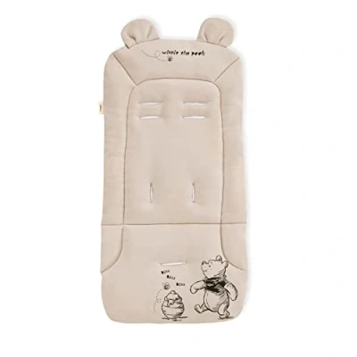 Image de hauck Coussin de Siège Poussette Nacelle, Remorque Vélo Universel en Coton, Respirant, Doux Facile à Placer, Protection pour Été et Hiver Winnie the Pooh Beige