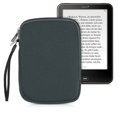 Image de kwmobile Housse de Protection pour Liseuse Étui 17 x 12 2 cm E Reader en Néoprène Gris