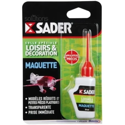Image de Sader Colle Maquette Modèles Réduits et Petites Pièces Plastiques Spéciale Loisirs Décoration Prise Immédiate Couleur : Transparente Flacon 30 ml