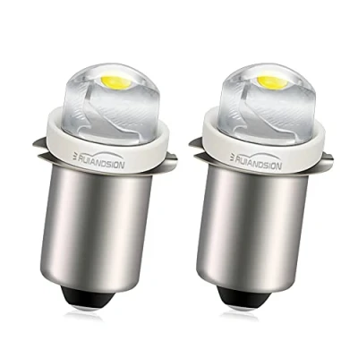 Image de Ruiandsion Lot de 2 ampoules LED P13.5S 6 V 0,5 W Blanc 000 K Lampe poche, non polaire, compatible avec la terre négative et positive