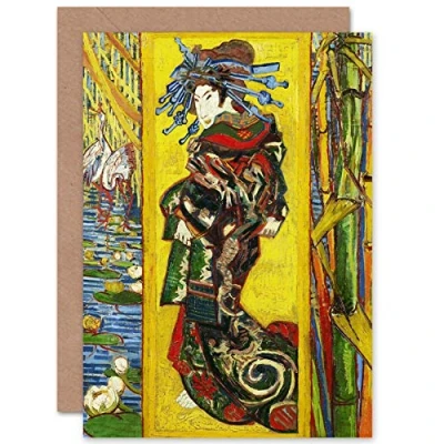 Image de Artery8 Vincent Van Gogh Courtesan After Eisen Cropped Fine Art Greeting Card Plus Envelope Blank Inside