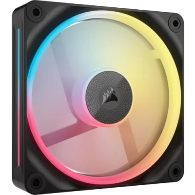 Image de CORSAIR iCUE Link LX120 R RGB 120mm PWM Ventilateur Inversé Individuel Faible Bruit, Palier à Dôme Magnétique, Double Boucle Lumineuse, Vis QuikTurn™, Mode Zéro RPM Noir