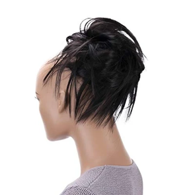 Image de CAISHA XXL Postiche Choucho Avoir Les Cheveux Relevés Volumineux Ondulé Chignon Zwartbruin G17F