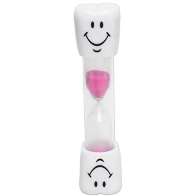 Image de Sablier Smiley Liroyal d’une durée de 2 minutes, pour brossage dents enfant (rose), rose, min