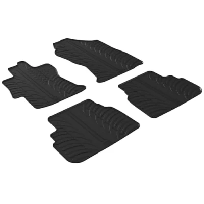 Image de Gledring 0677 Ensemble de tapis sol Caoutchouc avant et arrière 4 noir 750mm 550mm