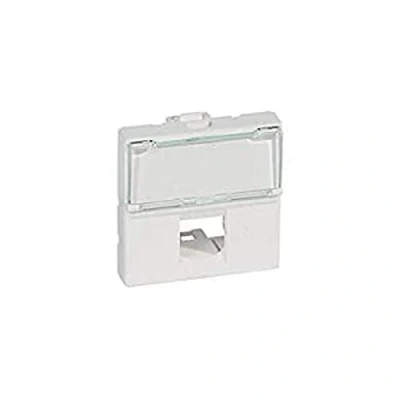 Image de Legrand 078604 Mosaic Plastron, 2 Modules avec Porte repère Transparent pour 1 Connecteur, Format Keystone Simple, Blanc