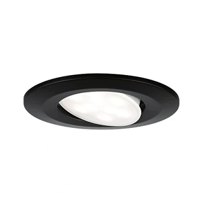 Image de Paulmann 92461 LED Calla Rond INCL. 1x6W IP65 Blanc Neutre projecteur Noir Mat orientable Spots plast. Lampe encastrée 4000K, Matière, 6 W