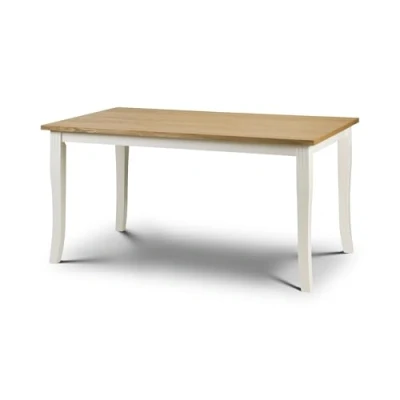 Image de Julian Bowen Table à Manger Davenport, Ivoire/chêne Clair