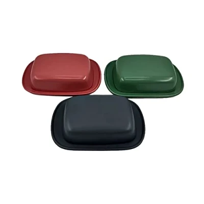 Image de Beurrier DKD HOME DECOR Standard Grès Blanc, Vert, Rose 23,5 x 40 39 cm