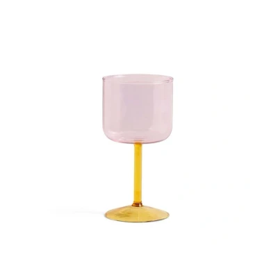 Image de HAY Tint Wine Glass Set of 2 Pink and yellow