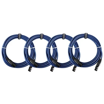 Image de Set de 4 Pronomic Stage DMX3 5 câble DMX 3pol 5m