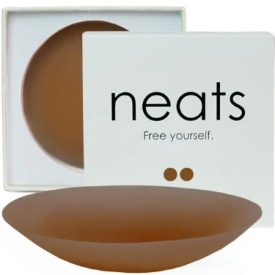 Image de NEATS Cache tétons en Silicone adhésifs réutilisables et hypoallergéniques pour Femme (Mocha, 10cm)