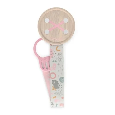 Image de Suavinex, Attache Sucettes avec Ruban. Chaîne de Sucette Ruban Textile, un Design Double Face. Tetine pour Bébés et Nouveau nés, +0 Mois. Walk Nude