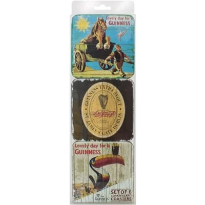 Image de Nostalgic 6 Pack Of Coaster With Famous Guinness Images And Icons
