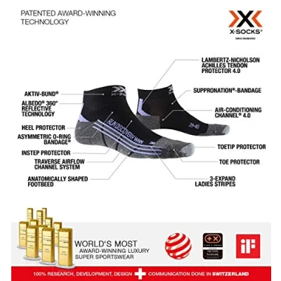 Image de X Socks Run Discovery Chaussette de Course Noir Femmes Taille 41 42