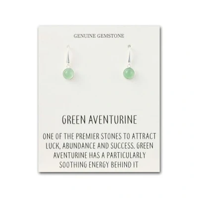 Image de Philip Jones Boucles d&#039;oreilles en aventurine verte avec carte de citation