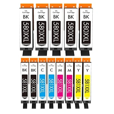 Image de Cartridgeify 580XXL 581XXL Compatible avec Cartouches Canon 580 581 XXL Multipack, pour Pixma TR7550 TR8550 TS6150 TS6151 TS8150 TS8151 TS8152 TS9150 TS9155 TS6250 TS6251 TS9550 TS9551C TS8250