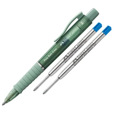 Image de Faber Castell Stylo à bille Poly Ball View, mine XB (vert lily + mines)
