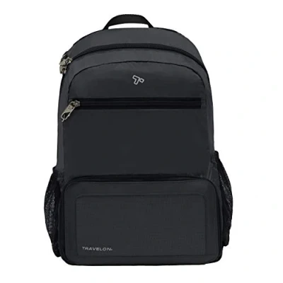 Image de Travelon Sac à dos pliable antivol, Noir, Open 10.5 x 17 6 Packed 1, antivol