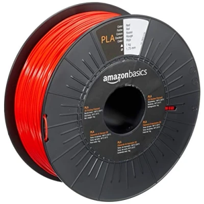 Image de Amazon Basics Filament PLA pour imprimante 3D, 1.75 mm, Rouge, Bobine, 1 kg