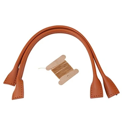 Image de Poignées de Sac à Main en Cuir Sangles Véritable pour Accessoires Bricolage avec Fil Noir Brun Option (brun)