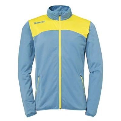Image de Kempa Emotion 2.0 Poly Jacket Homme, Bleu Jaune (Dove Blue/Lime Yellow), 164