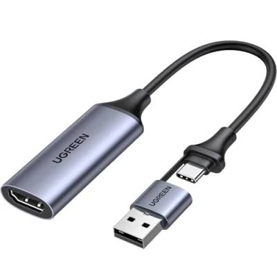 Image de UGREEN Carte Acquisition Vidéo HDMI 4K 60Hz Entrée USB C 1080P 30FPS HD Enregistrement Streaming Jeux OBS de Capture Compatible avec MacBook iPad Pro PC Switch PS5 Xbox TV Stick Caméra