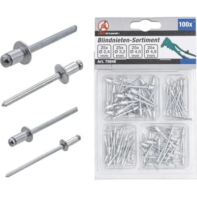 Image de BGS Diy 75846 Assortiment de rivets pop Ø 2,4 4,8 mm 100 pièces
