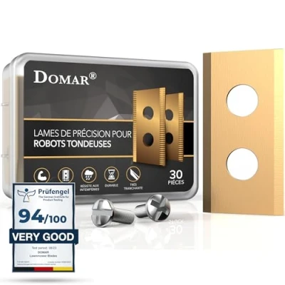 Image de Domar Lames de tondeuses Robots Longue durée, vis incluses I améliorées compatibles avec Les Robot Tondeuse Worx Landroid, Landxcape et Einhell 30 Rechange