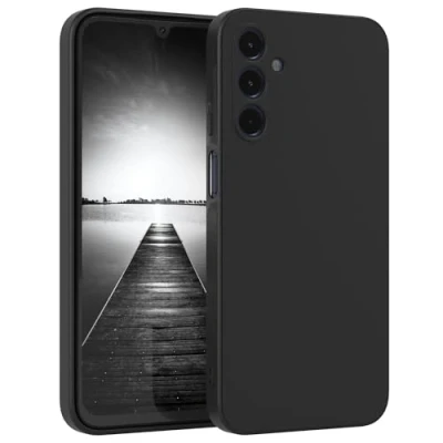 Image de EAZY CASE Coque de protection En silicone pour Samsung Galaxy A15 Noir Résistante aux chocs Avec l&#039;appareil photo Fine TPU mat